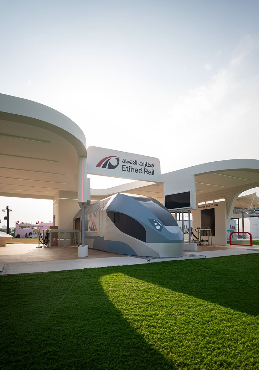 Etihad Rail themed installation delivered by BLUEBERRY